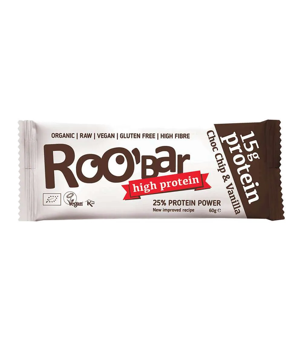 Roobar Био суров протеинов бар с шоколадови парченца и ванилия х 60 g